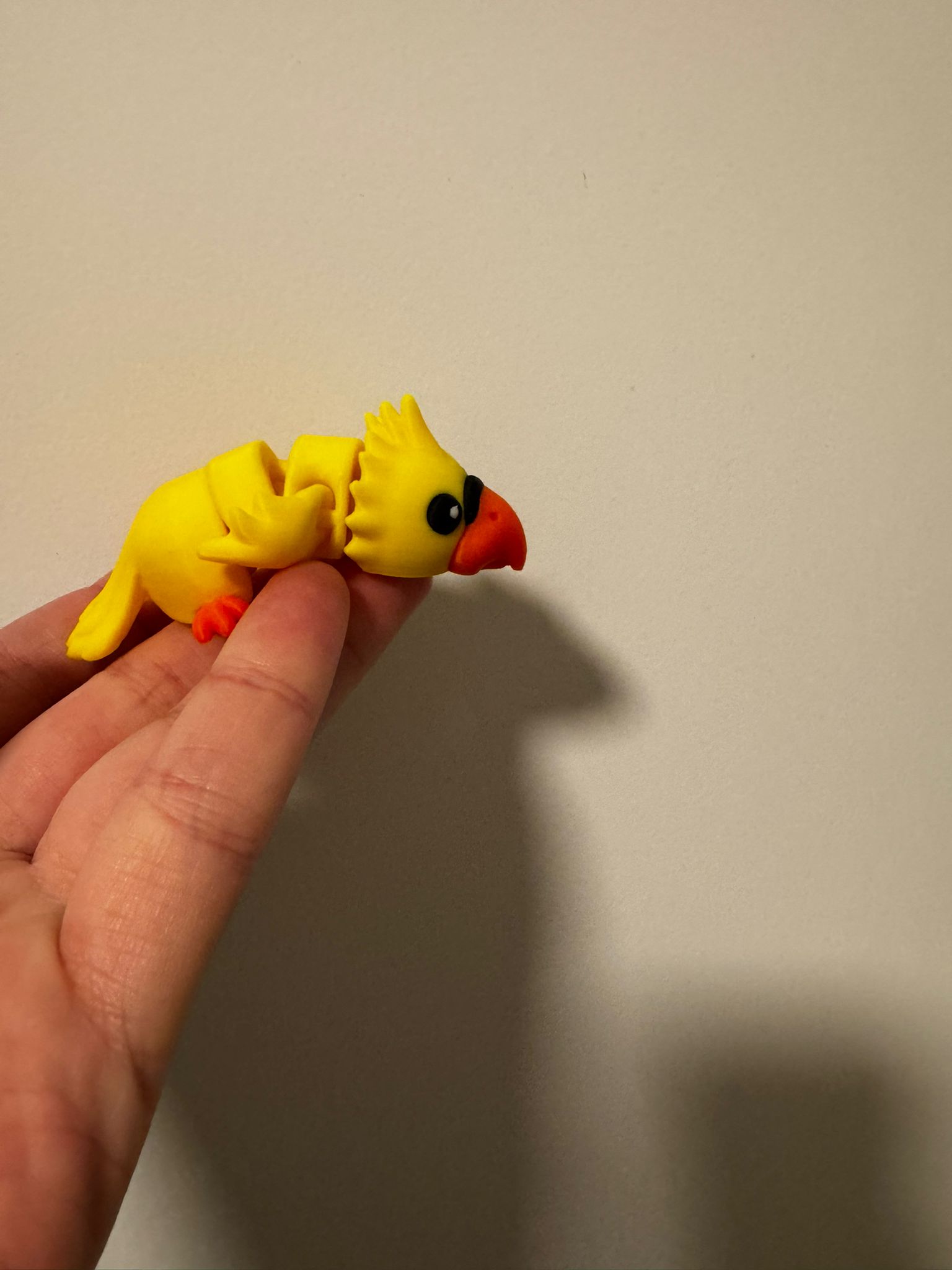 Gele flexi Vogel Sleutelhanger - Afbeelding 2